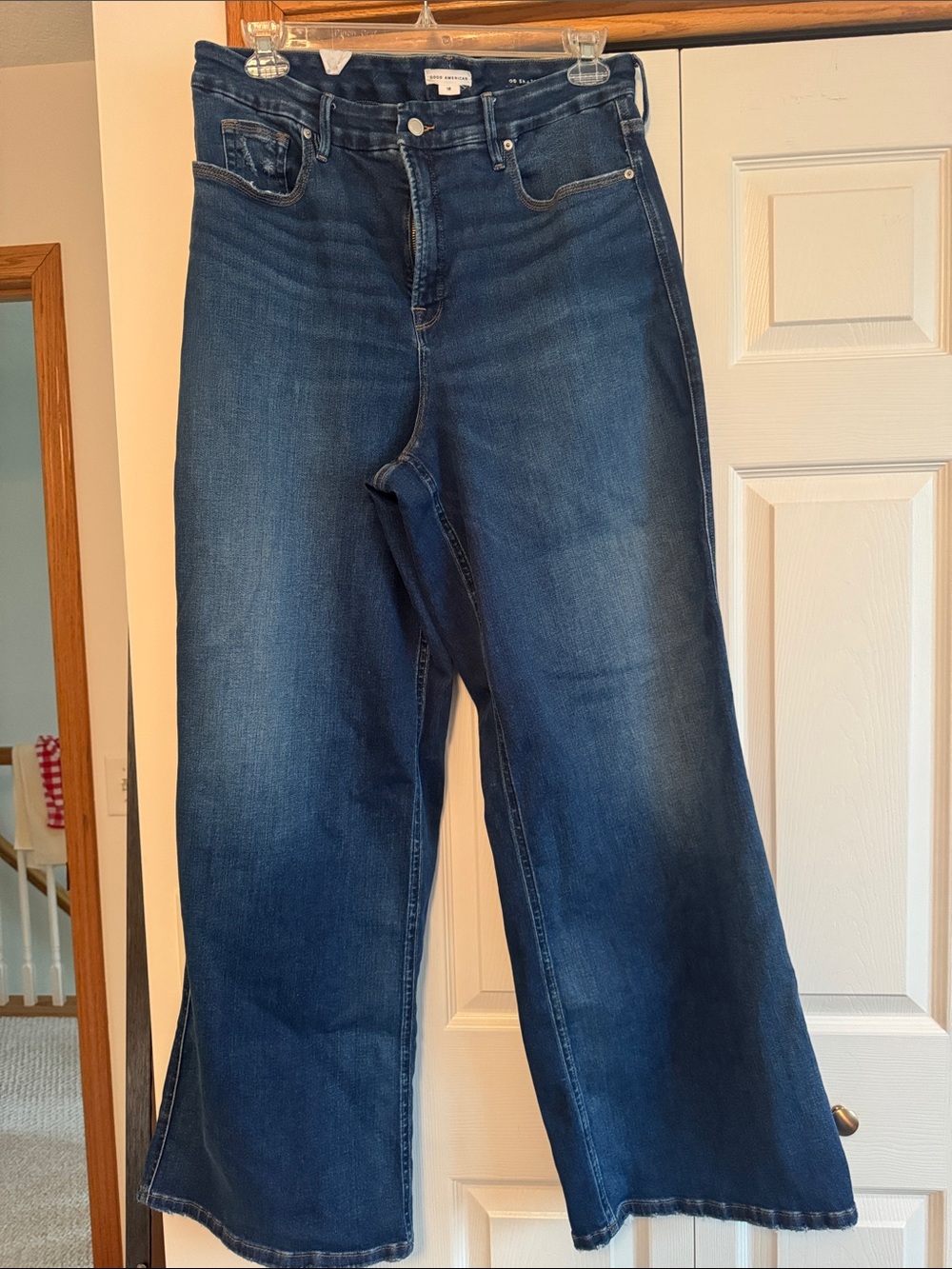 Good American Dark Blue Wide-Leg Jeans